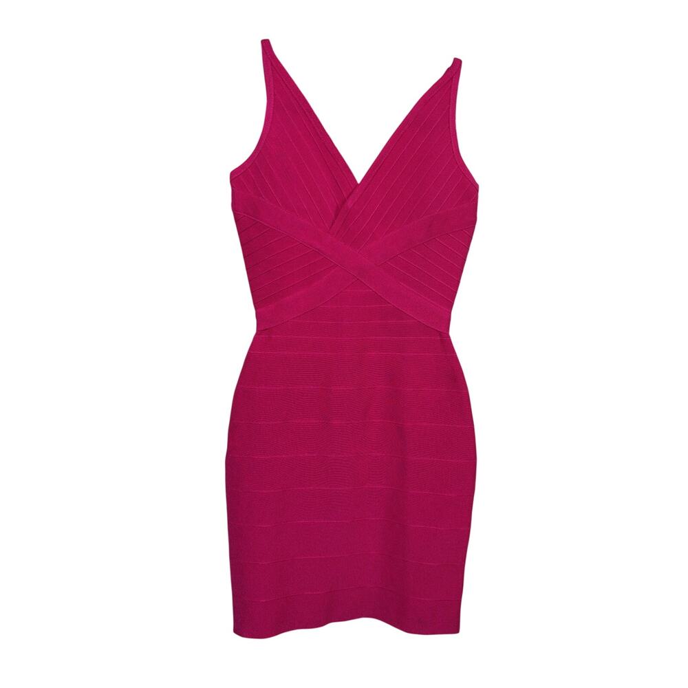 Fashion Nova Dress Womens XS Fuchsia Pink Snatched Ready Bodycon Bandage Mini
